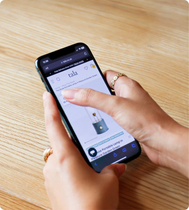 Tala Augmented Reality process, showing step-by-step setup and interactive lighting visualization.