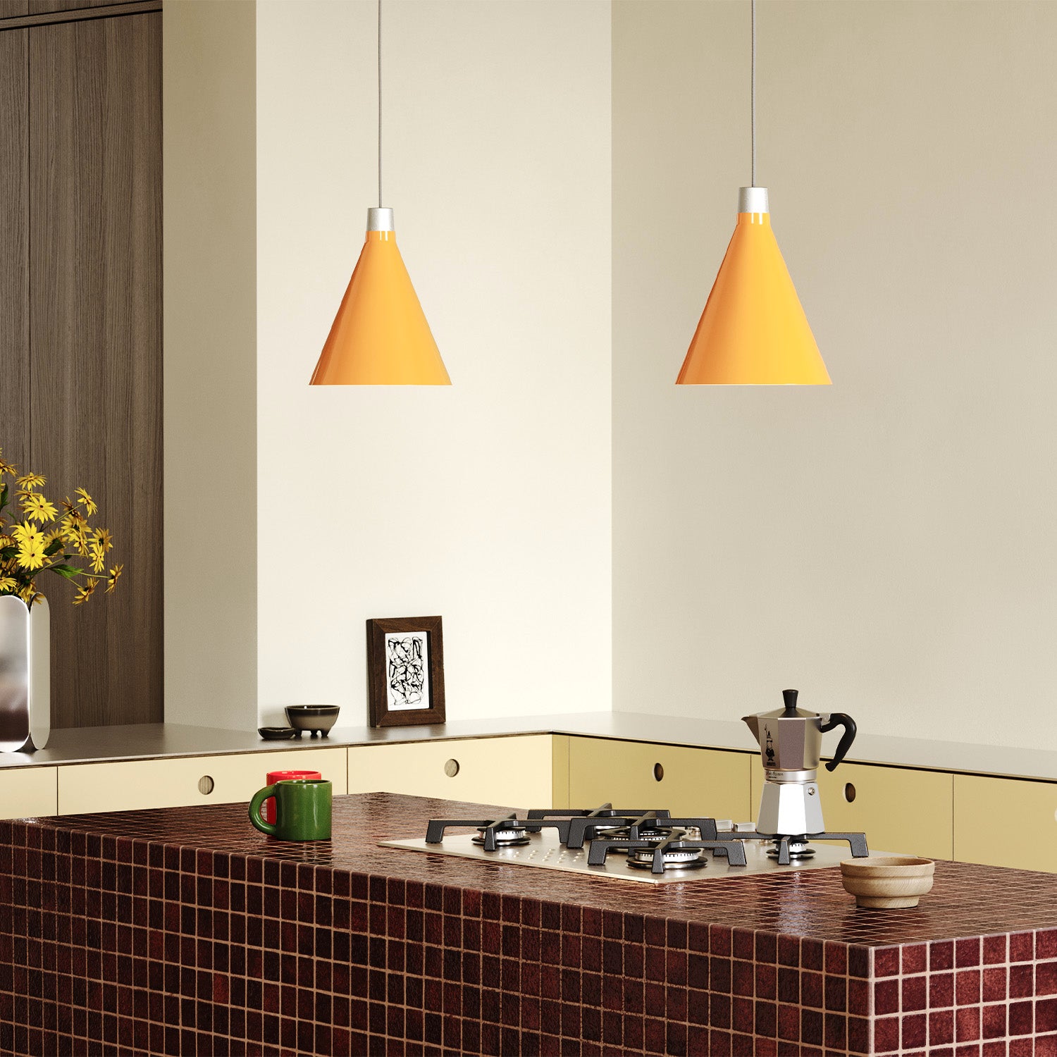 Bower Pendant Light Medium in Yellow | Ceiling Fixtures