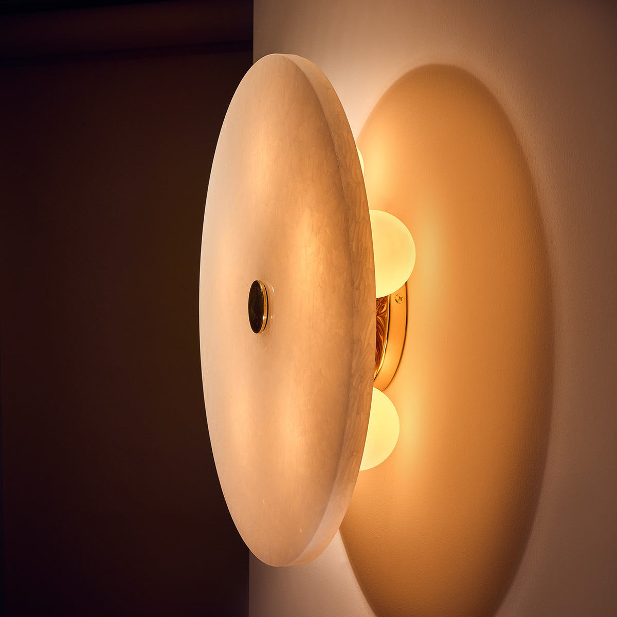 Tala Magma Flush Mount detailed side shot, showcasing its elegant and contemporary design.