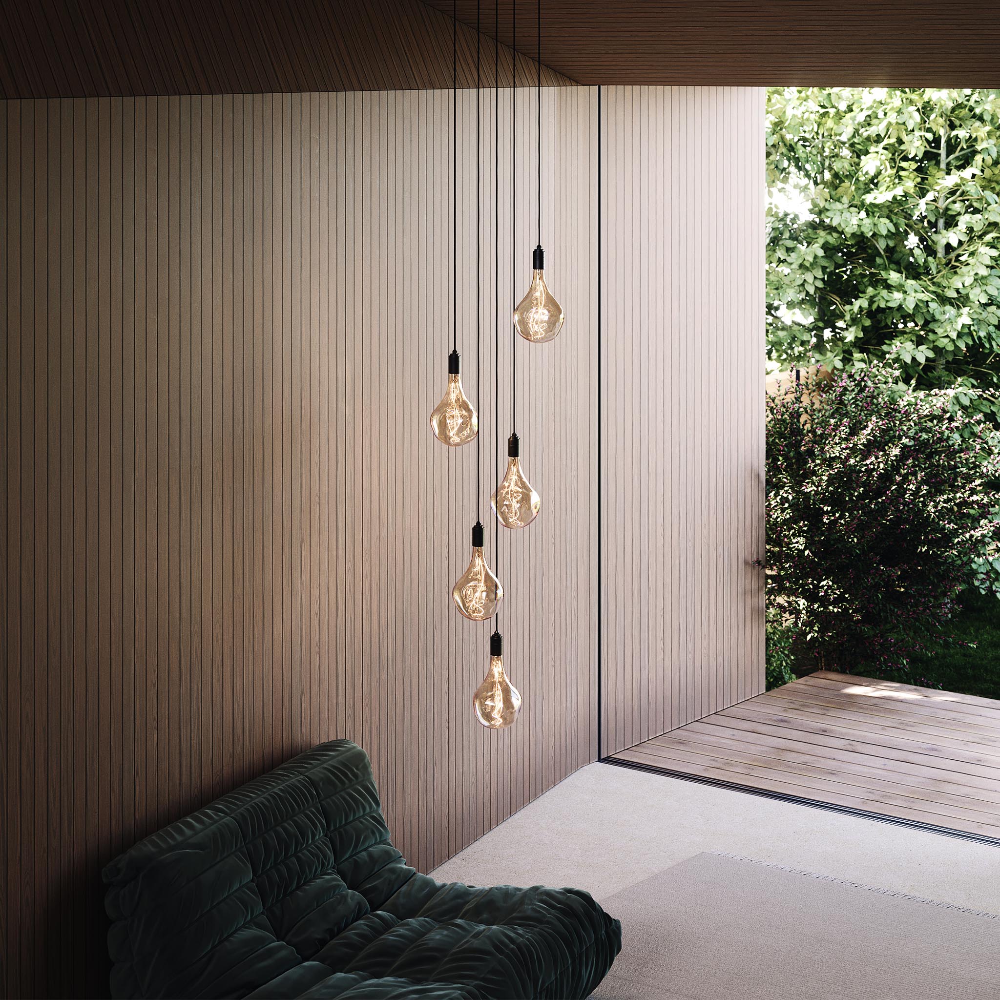 Five Pendant in Graphite + Voronoi II - Thumbnail 3