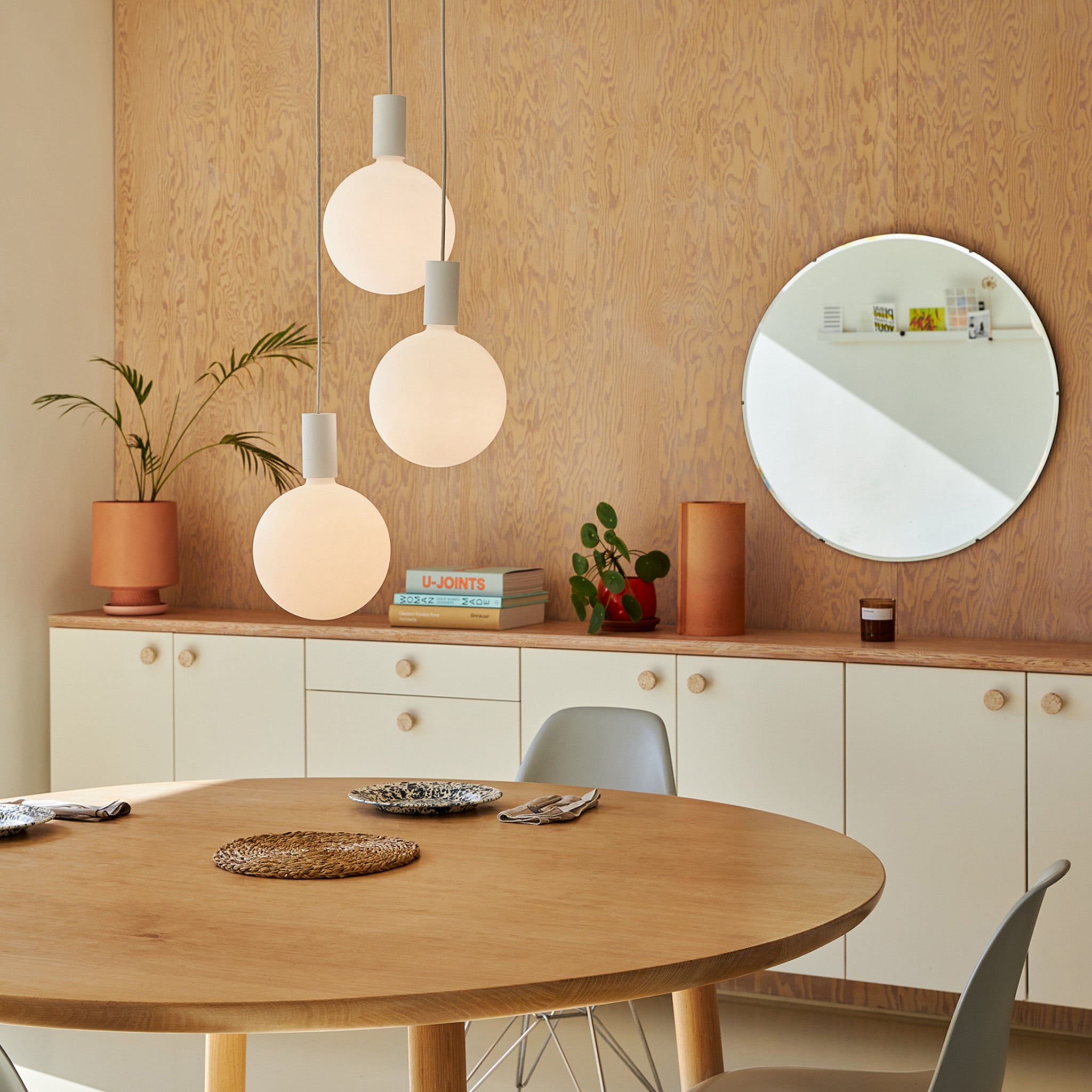 Alumina Triple Pendant + Sphere V | Chalk Finish | Ceiling Lights