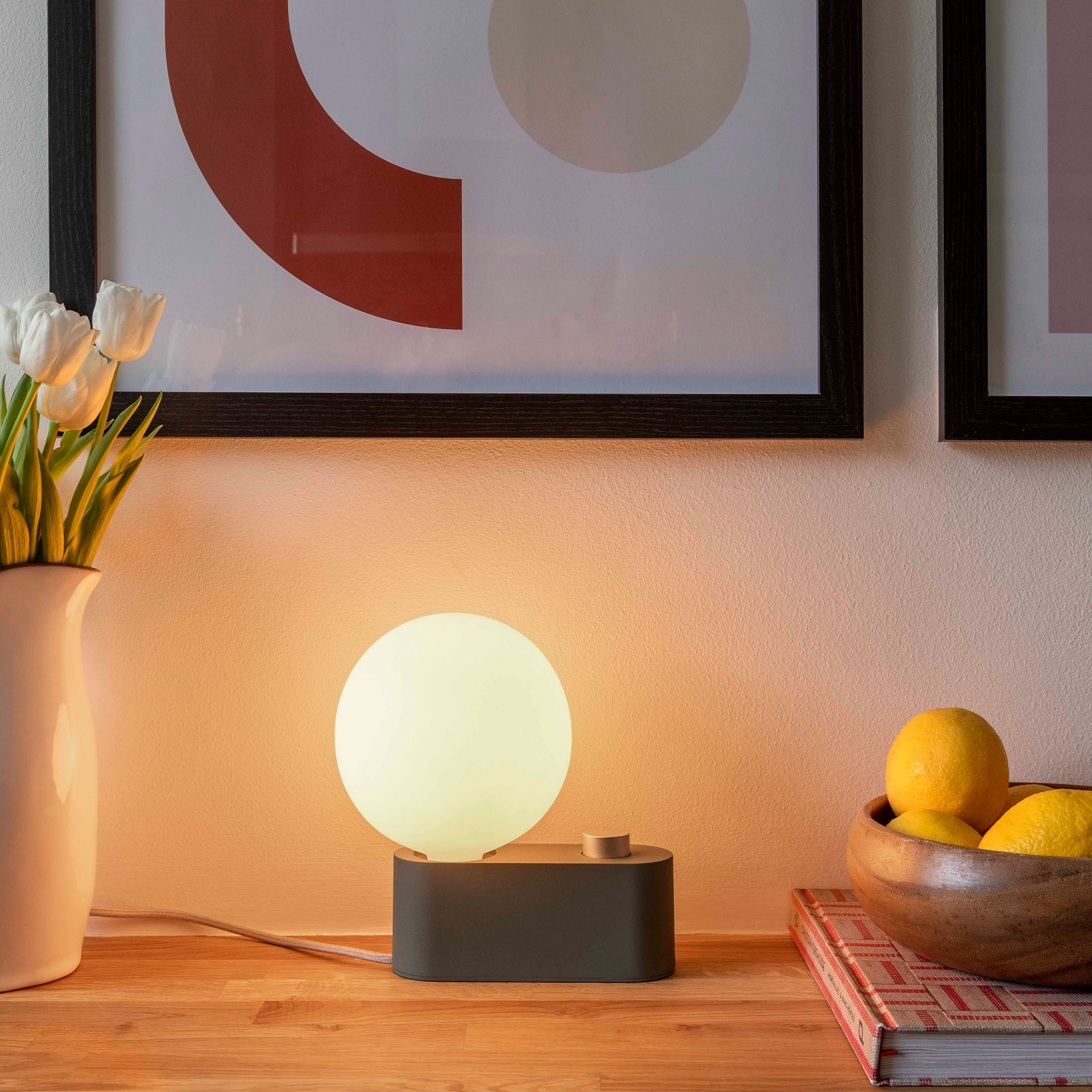Alumina Lamp in Sage Sphere IV E26 Dimmable Table Lamps Tala Tala US