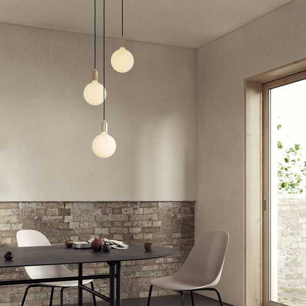 Brass sphere pendant light top