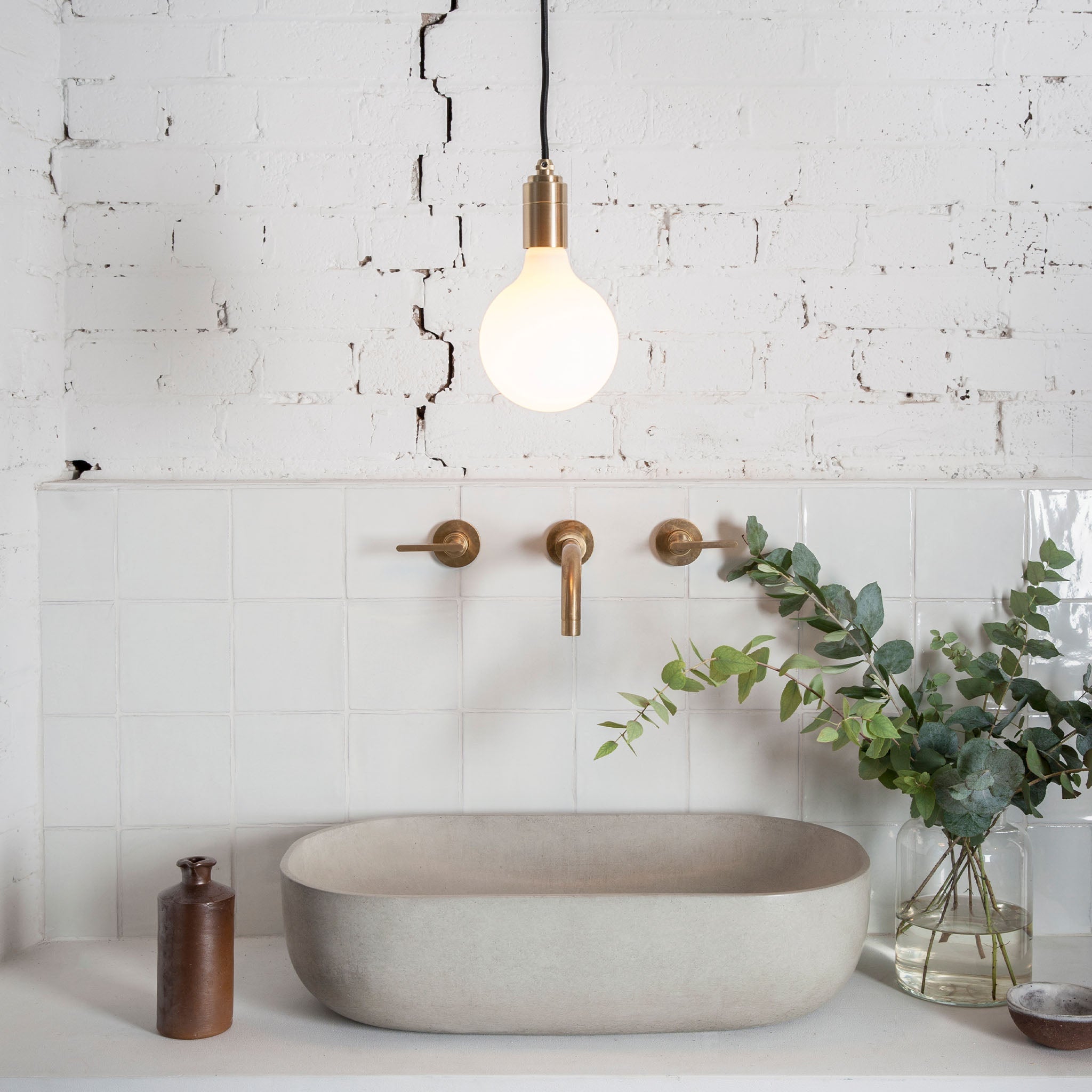 Brass bathroom pendant light discount